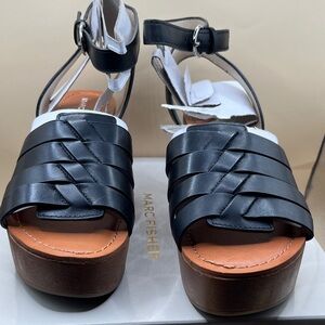Marc Fisher Black and Brown Women's Sandals